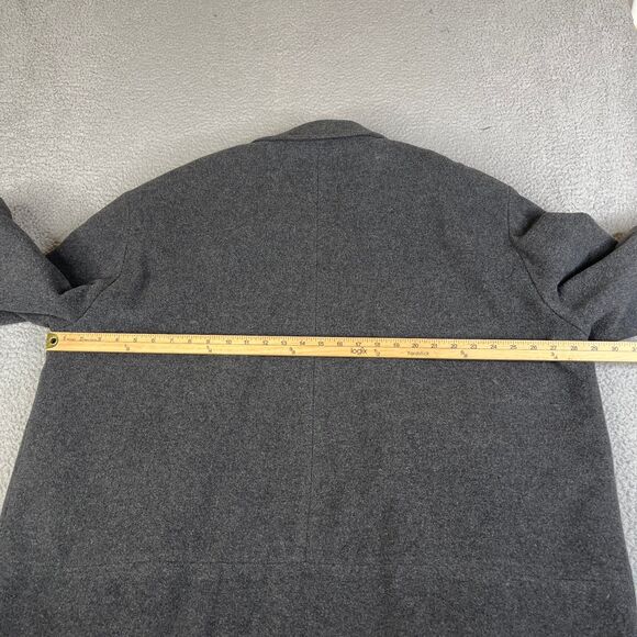 Cashmere & Wool Coat Jacket Mens EU 60 US 50 Black Full Zip Lined Neutral Collar - Picture 11 of 12